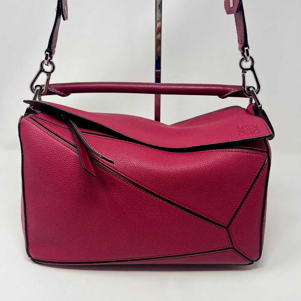 Loewe Small Puzzle Bag Raspberry Pink Leather with Dust Bag **SOLD** - Picture 3 of 17